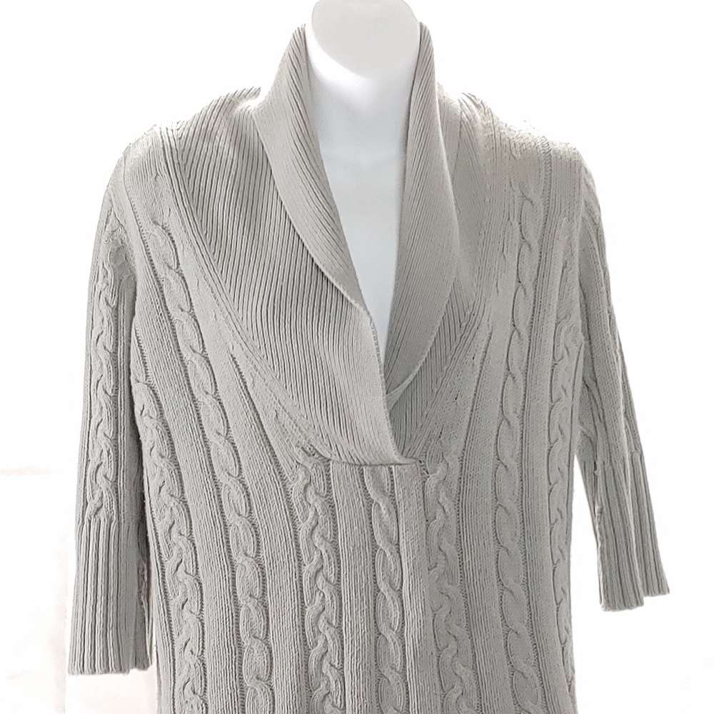 Michael Kors Womens Large Cable Knit Pullover Grey